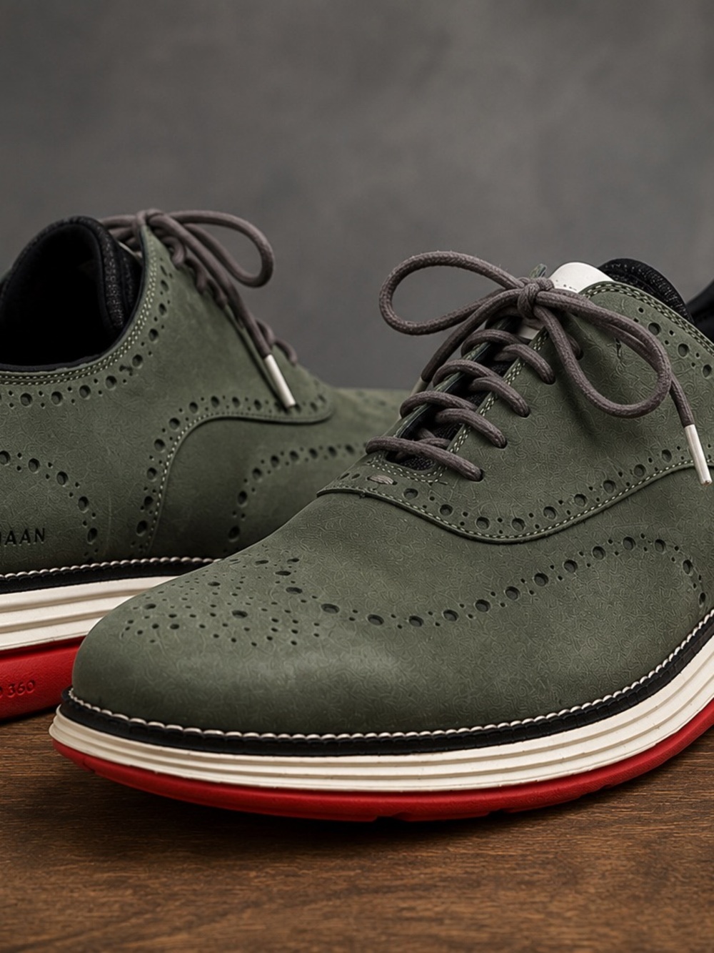 Cole Haan Grand 360 Green Wingtip Oxford Shoes Men’s 13M
